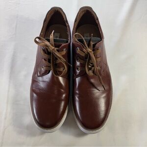 👞Steve Madden Cheatnut Brown Faux-Leather Lace-Up Hybrid Dress Shoes-Size 12